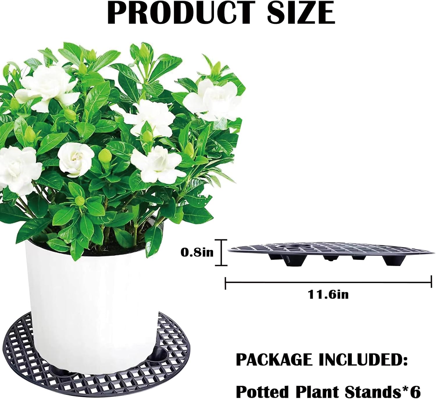 HOMEE 12 inches Potted Plant Stands 6 Packs, Plant Level Pot Elevator image 2