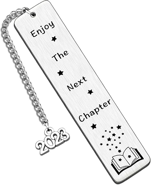 HULALA Enjoy The Next Chapter Bookmark Inspirational 2023 Graduation Retirement Birthday Book Lover Gifts for Women Men Seniors Colleague Leaving New Job New Daddy Mummy Gift Him Her