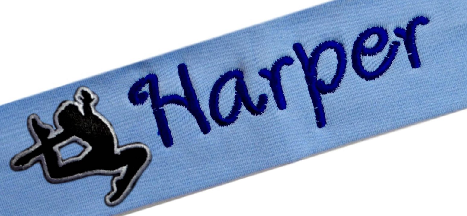 Funny Girl Designs Customized Gymnast Gift Personalized Embroidered COTTON GYMNAST Headband with Custom Name