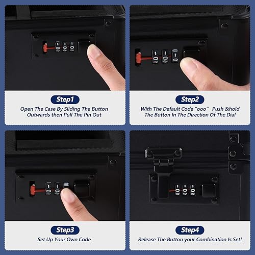 Miniatura 5 de Maitys Moderno estuche de exhibición impermeable de aluminio negro con 4 ranuras para tarjetas deportivas, 17 x 10 x 7 pulgadas, caja de