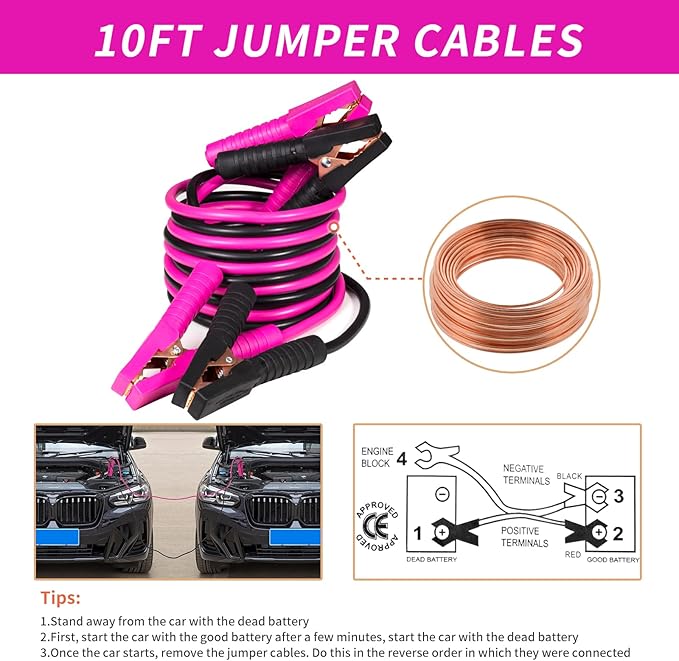 Kit de emergencia para carretera rosa para mujeres y adolescentes miniatura 4