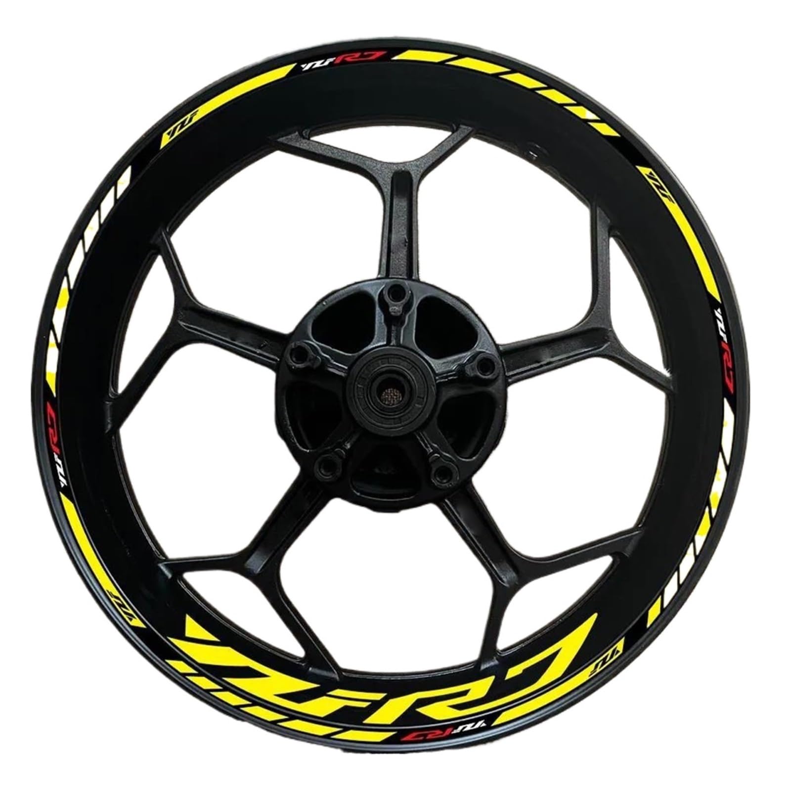Ntpjk Yellow Sticker Part Rim Decorative Reflective Stickers Motorcycle Accessories Set For Y-Amaha Yzf R7 Yzfr7 Wheel Hub Decals(Yellow)