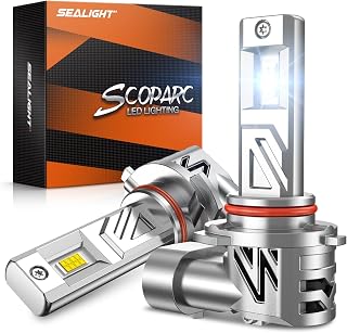 SEALIGHT HB4/9006 LED Bulb, 900% Super Bright, 6500K White Light, Real 1:1 Size, Plug and Play, IP68 Waterproof, 2 Pack
