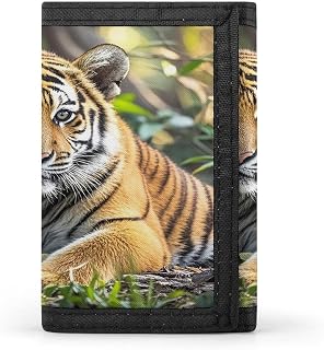 Stylish Trifold Wallet Slim Minimalist Front Pocket Cards Purse | Big Tiger Wallet for Men Women Outdoor Sports Wallets Credit Card Holder Extra Capacity Compact Wallet