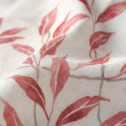 Miniatura 4 de VOGOL Cortinas de Niveles para Ventanas Pequeñas, Hojas Rojas Tratamiento Decorativo de Ventana Corta para Habitación de Niños Café Cocina Baño, 30