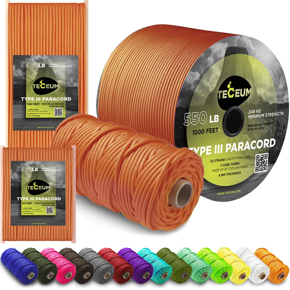 TECEUM Paracord – Pink 550 Type III – 100 ft -29 TECEUM Paracord – Pink 550 Type III – 100 ft -29