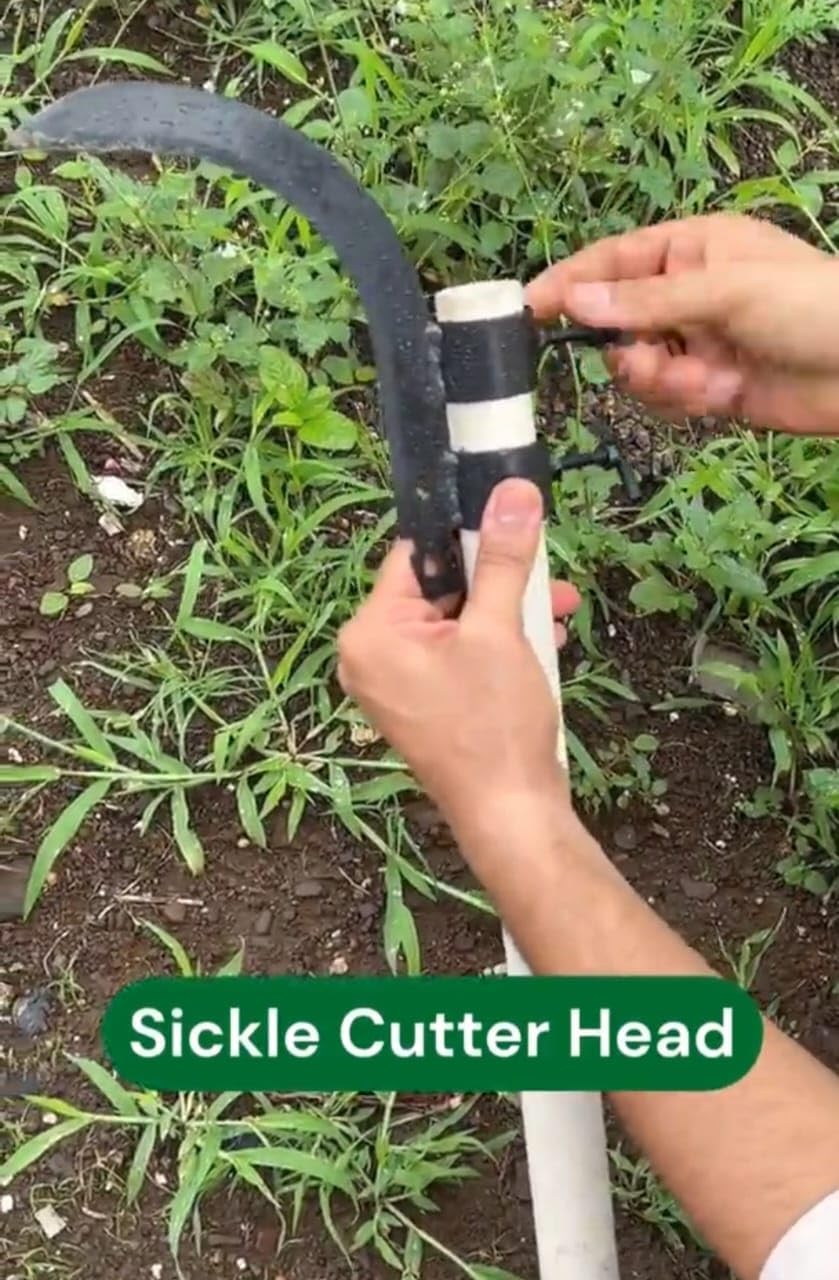 LANFFI Grass Sickle Cutter Head | Grass Sickle Cutter Head – Razor-Sharp & Durable for Effortless Cutting (Blade Only) den Sickle Tool with Adjustable Handle Clamps, Black Metal Blade, Traditional Design - Image 5 thumbnail