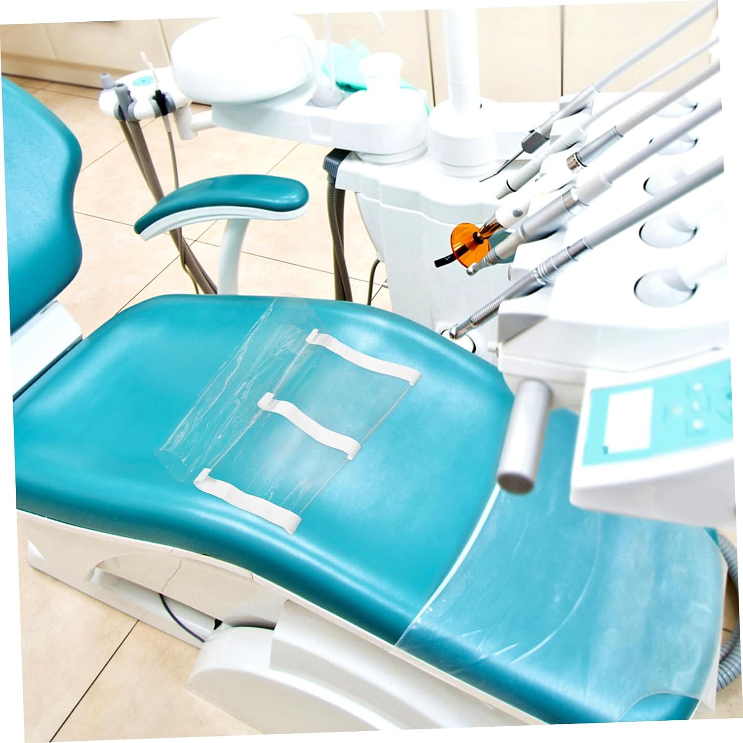 Waterproof Dental Chair Foot Cover Pad Dustproof Protective Sleeve for Dental Clinics Plastic Non-Slip Mat with Elastic Bands