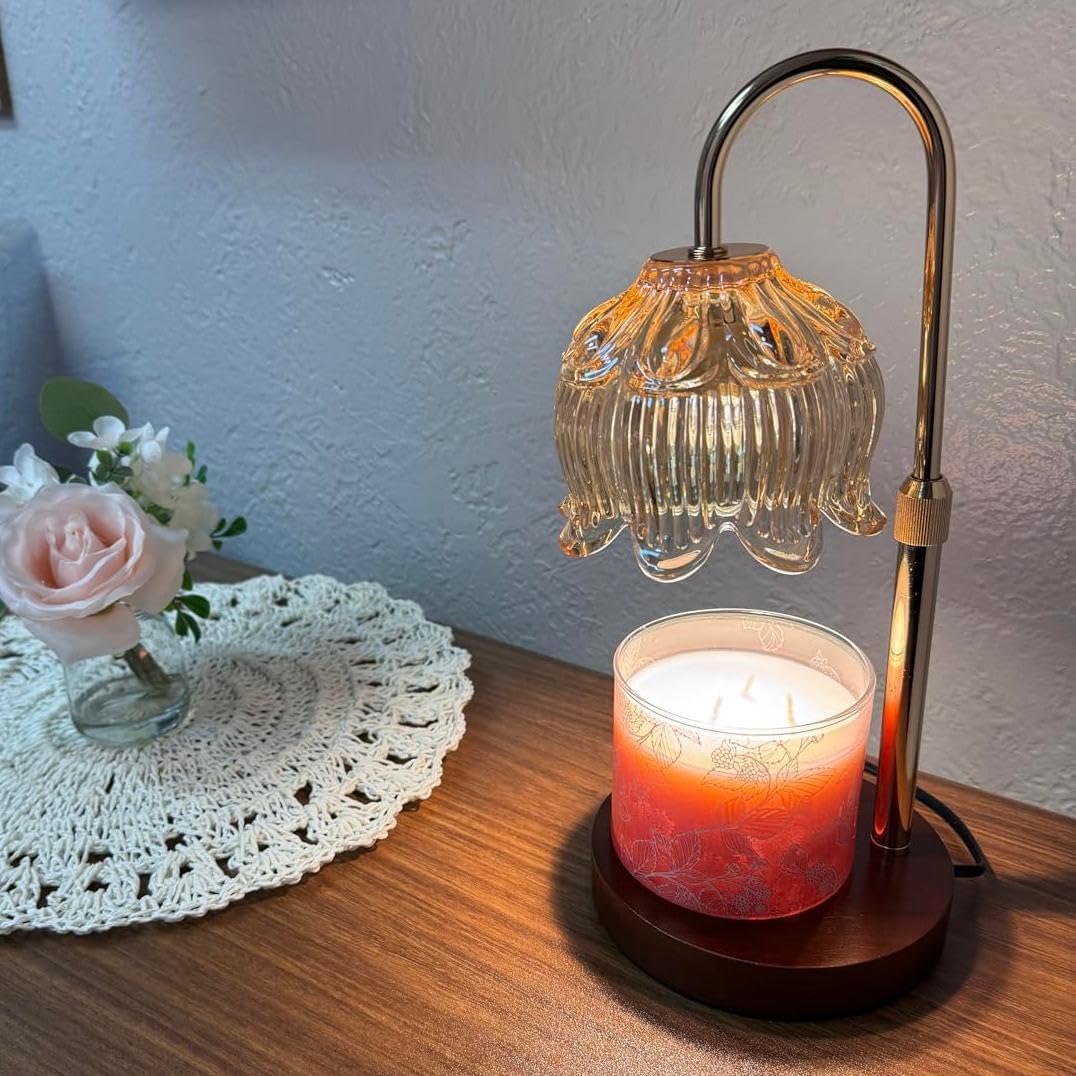 Scented Candle Heating Lamp - with Timer, Adjustable Brightness and Height, Used for Melting and Heating Small Glass Jar Candles. (STYLE12)