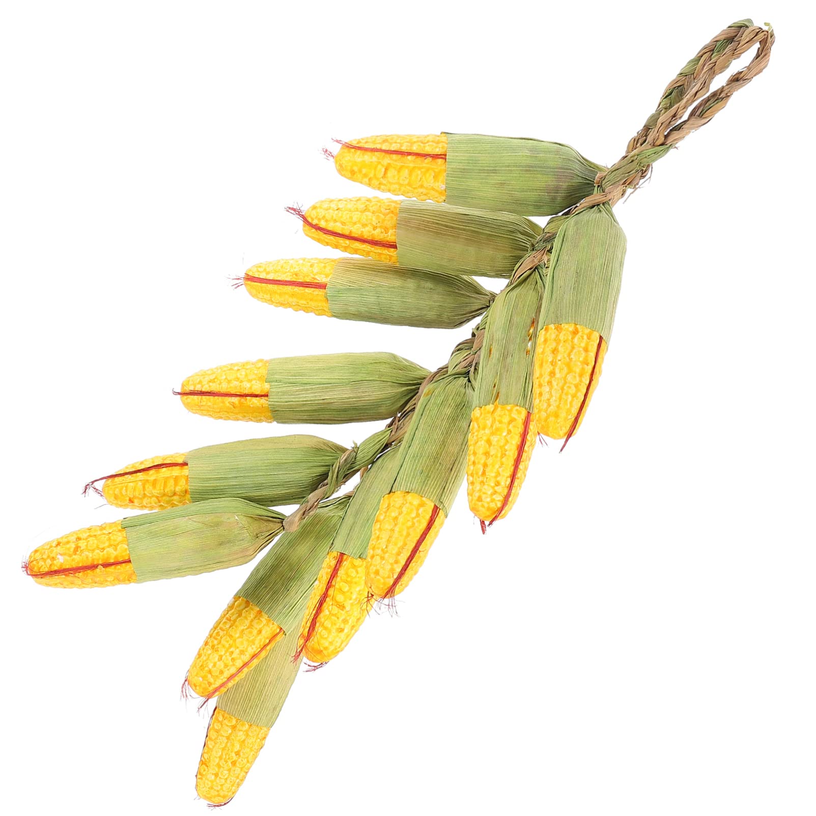 Fake Corn Ornament Artificial Corn String Fake Corn Cob Bud Decor Realistic Vegetable Hanging Ornament 2pcs for Home Kitchen Hanging Decor Green