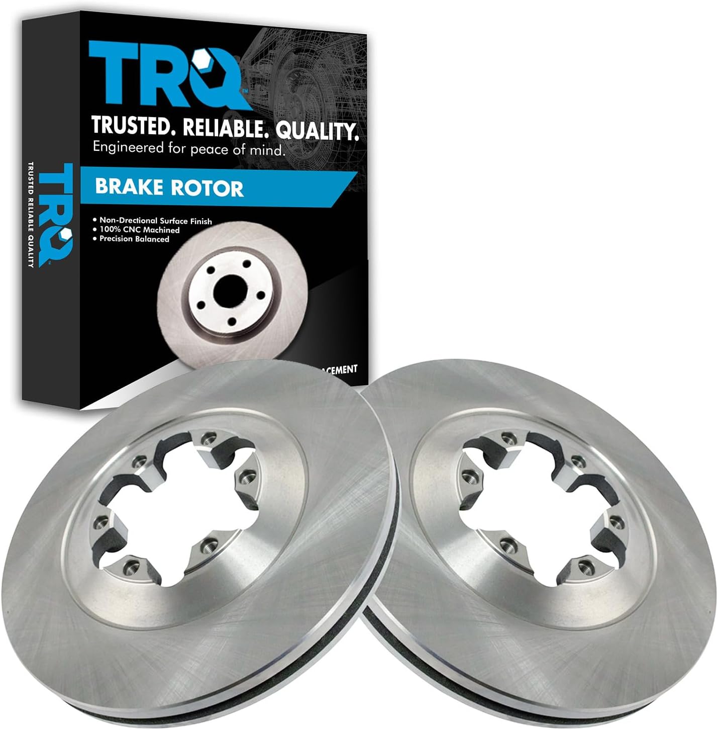 TRQ Front Vented Brake Rotor Set for 2009–2012 GMC Canyon