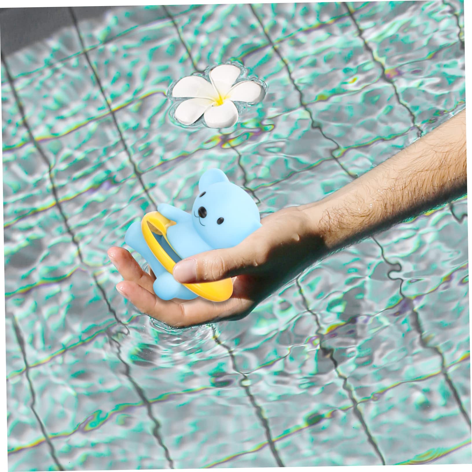 BESPORTBLE 3pezzi Termometro Galleggiante Per Bagno Per Forma Di Orsetto Misuratore Di Temperatura Per Piscine e Vasche Idromassaggio Con Display Digitale e Design Adorabile Giocattolo e