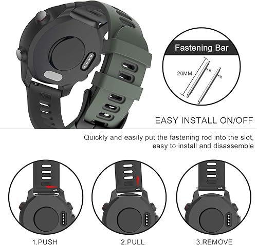 Miniatura 5 de ISABAKE Correa de reloj Garmin de silicona suave para Garmin Vivoactive 3Samsung Galaxy Active 2Garmin Forerunner 245245 Music 645Forerunner 645