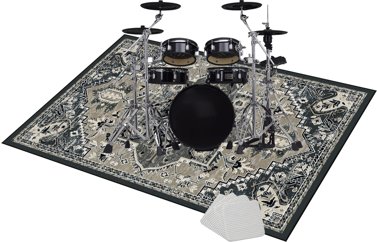 Dywan bębnowy do bębna dywanowego | Dywan bębnowy do bębna basowego 100 x 80 cm | Dźwiękoszczelna mata do baterii elektronicznej | Instrumenty muzyczne Koc antypoślizgowy