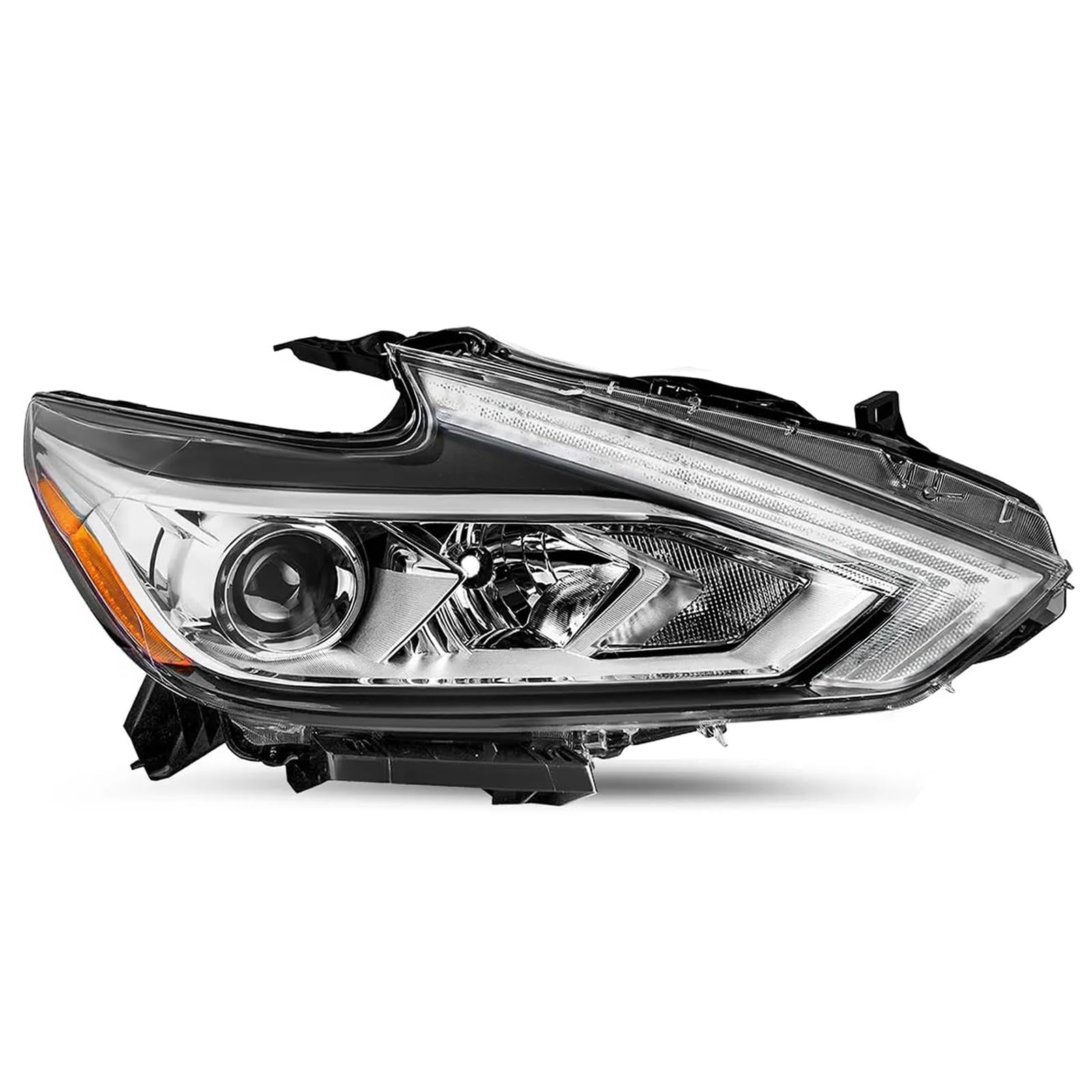 PENSUN Halogen Headlight Assembly Fit for 2016 2017 2018 Nissan Altima Replacement Headlamp Chrome Housing (Right Passenger Side)