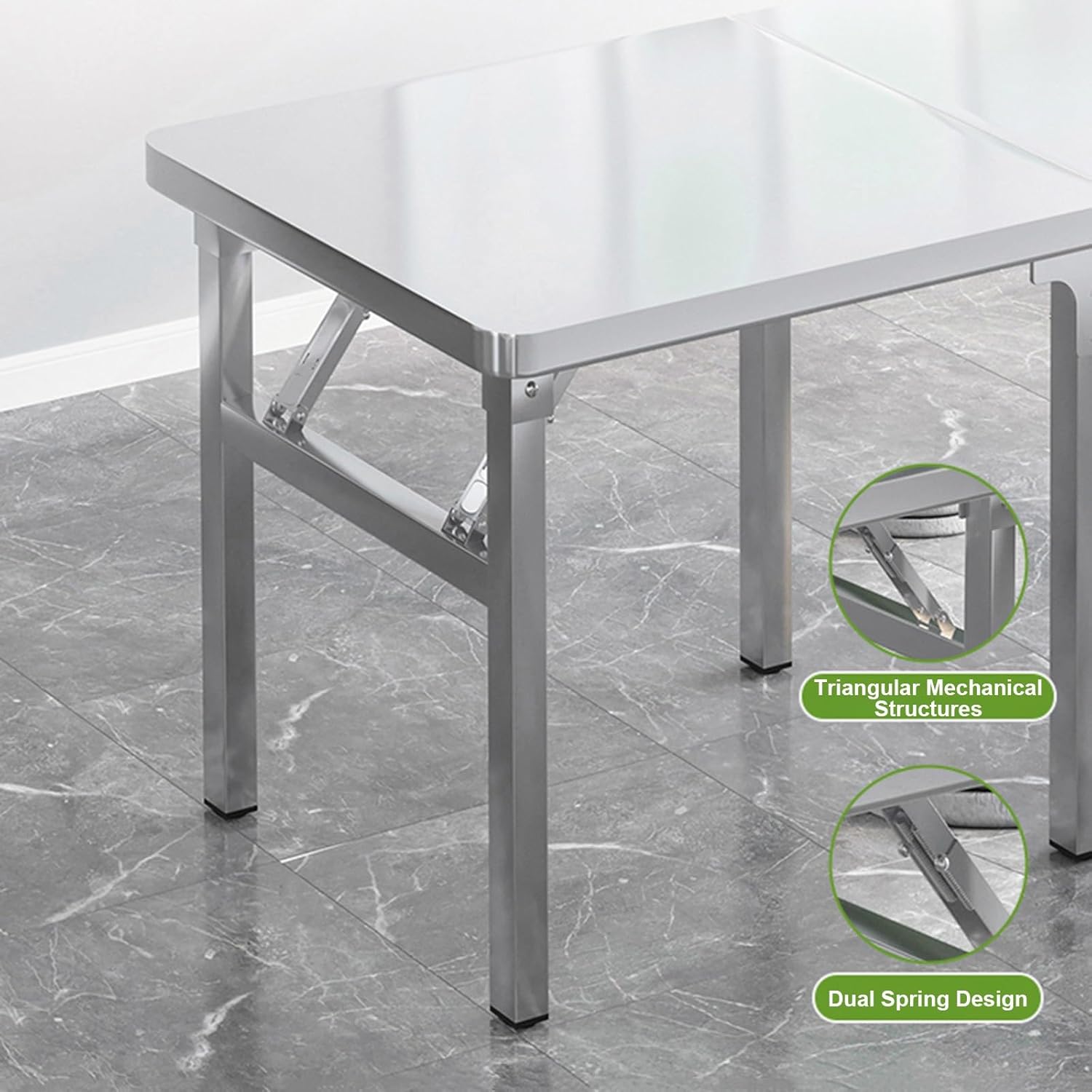 Stainless Steel Folding Table Outdoor Folding Workbench Commercial Home Prep Table Barbecue Table Sturdy Metal Table(70.9 * 19.7 * 29.5in)