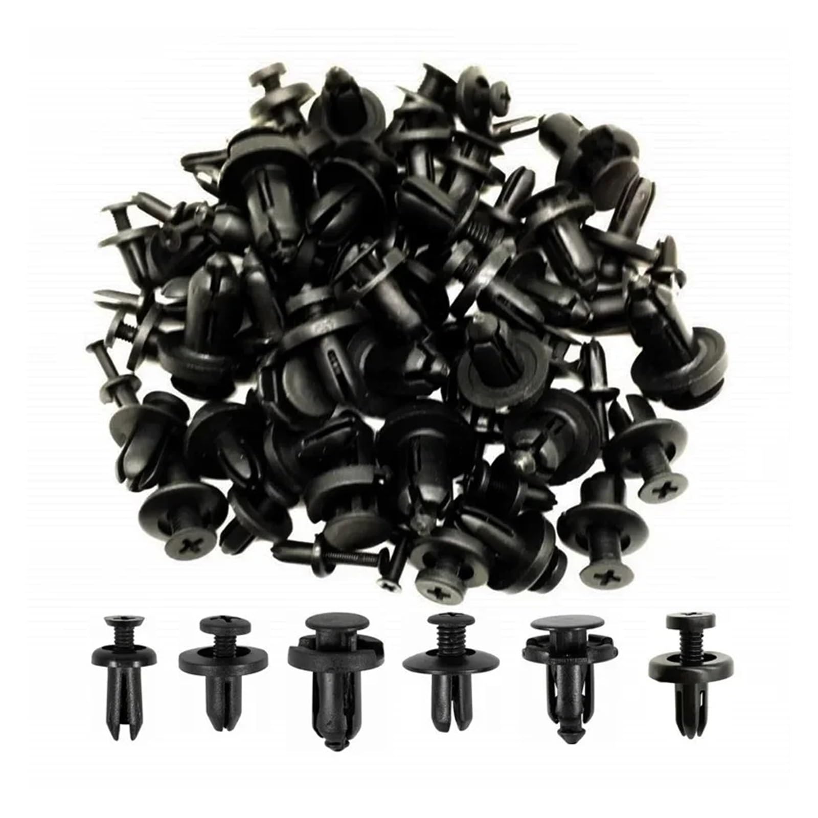 Fdcskinx 60Pcs Mix Hh23-6Mm Compatible Qx56 Qx50 Qx60 Qx70 Qx4 Car Plastic Snap Fastener Clip Screw Rivet Clamp Holder Button Buckle(60Pcs Mix Hh23-6Mm)