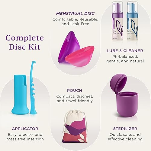 Miniatura 2 de Ecoblossom Disco menstrual reutilizable Copa menstrual Disco de período suave para mujeres diseñado con pestaña, taza de silicona de grado médico