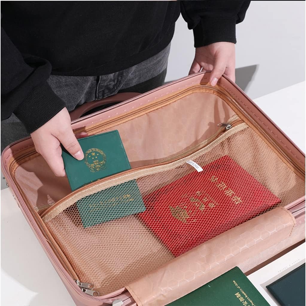 File Organizer Bags, Travel Document Organizer, Safe Accessories, Document Safe Portable Travel Home Organizer Bag for Laptop, Files, Certificates, Gifts for Him, Black (Color : Rose Gold)