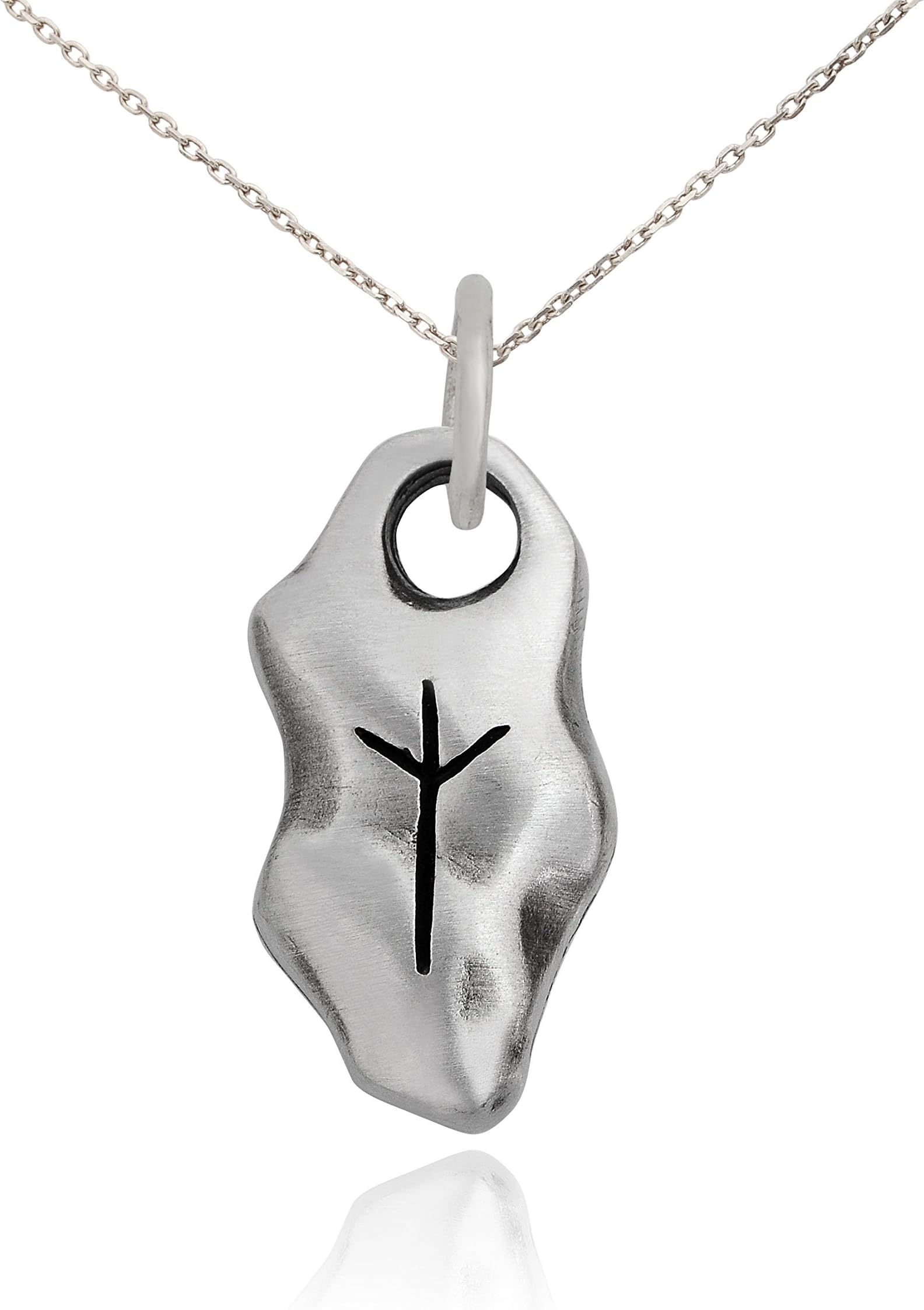 Algiz Protection Symbol Meaning Viking Runes Silver Pewter Charm Necklace Pendant Jewelry