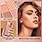 Erinde 10 Colors Eyeshadow Palette Makeup - Matte Shimmer Glitter Eye Shadow Korean Makeup, Ultra-Blendable, High Pigmented, Natural-Looking, Peach Brown Eyeshadow Pallet with Brush, Peach Color