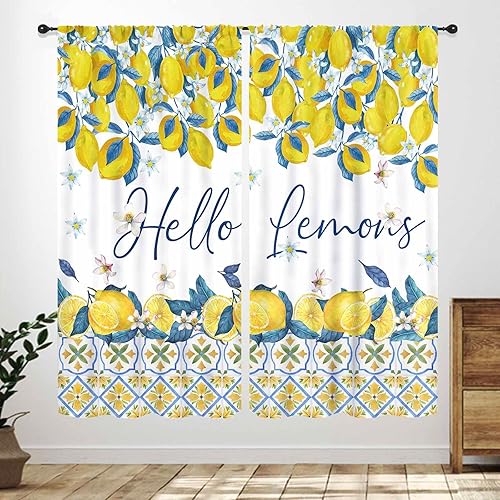 Miniatura 8 de Cortinas Rústicas de Cocina, Tenedor Cuchara Retro Tablón de Madera Granja País Tema de Cocina Citas Divertidas Tratamiento de Ventana para