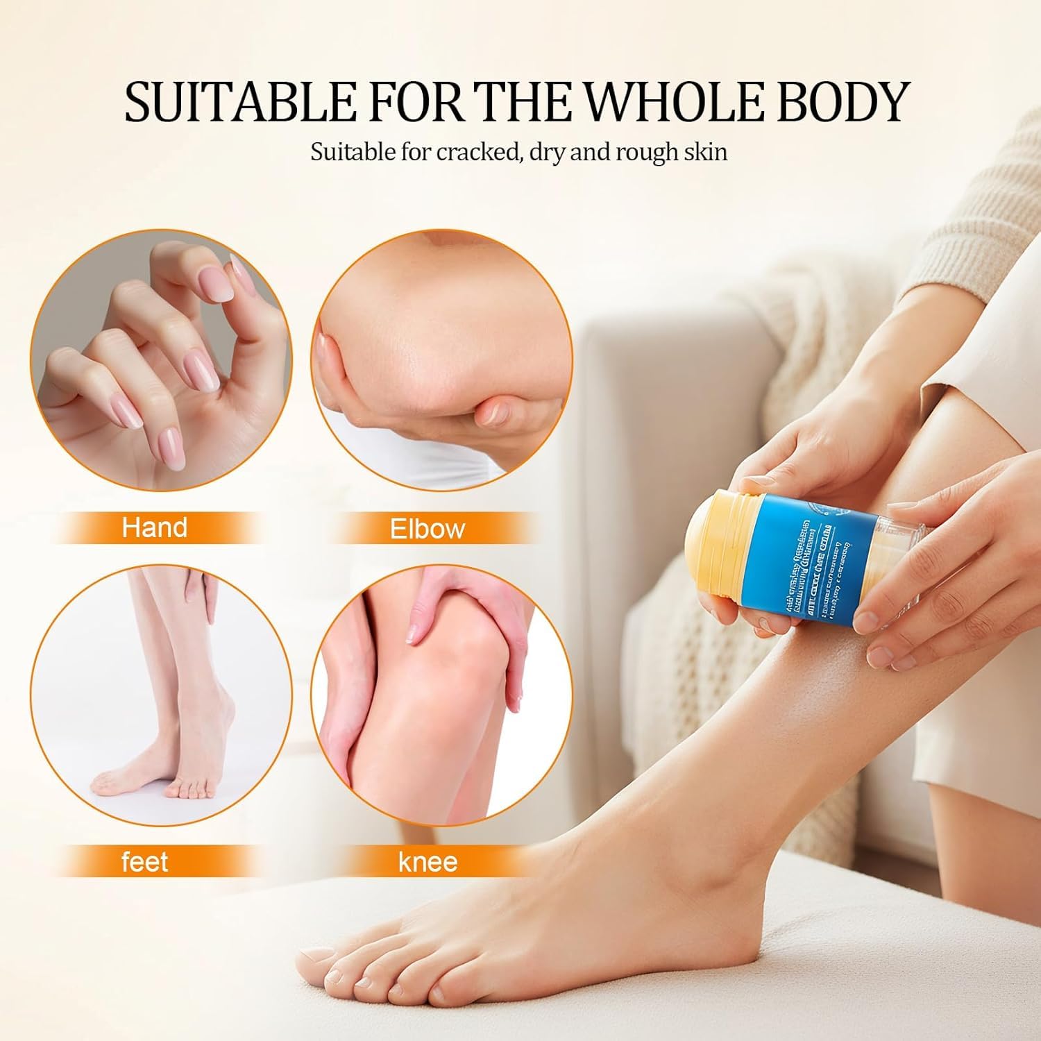 Crema Reparadora Piel Agrietada con Urea 40g*2, Bálsamo Hidratante No Graso para Talones, Manos y Codos