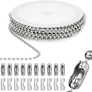 Amazon.com: TIESOME 5 m Ball Chain, Stainless Steel Beads Roller Chain ...