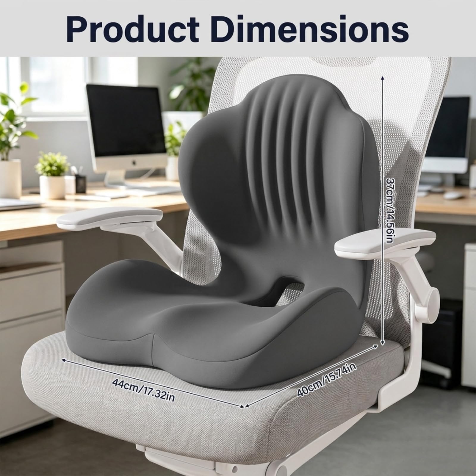 Cuscino ergonomico per sedia da ufficio, ortopedico, in memory foam, con schienale, supporto lombare per auto