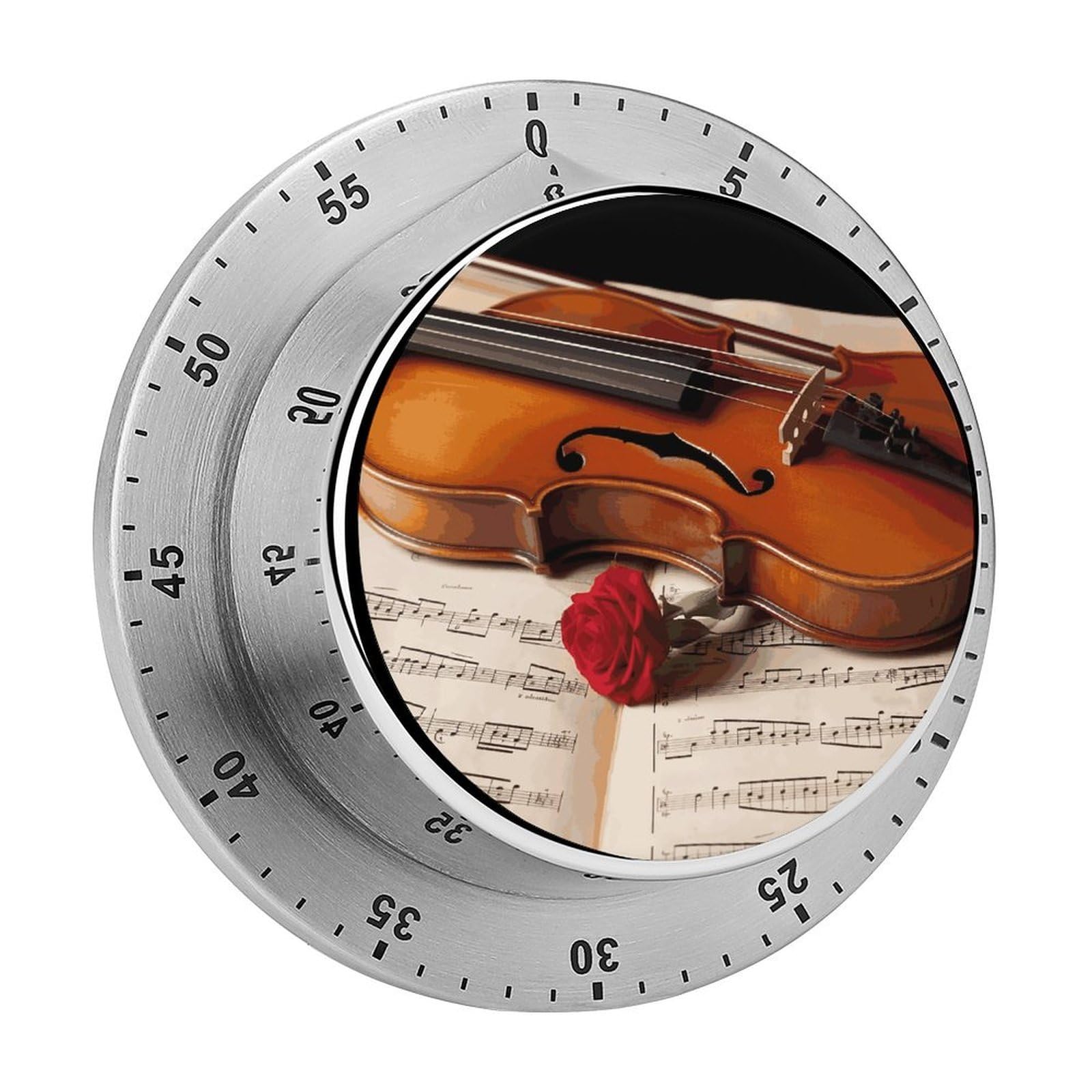 Mechanical Violin Timer, Strong Mechanical Timer Stainless Steel 60 Minutes Kitchen Timers Waterproof Cooking Timers Timer Countdown Clock