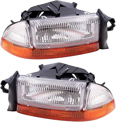 Faros delanteros de chofer y pasajero con lámparas de señalización de estacionamiento de repuesto para camioneta pickup utilitaria Dodge 5011407AA