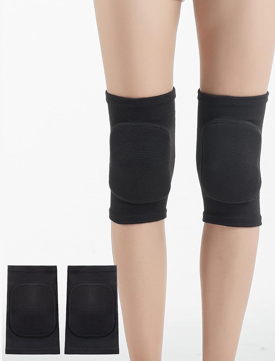 Knee Pads for Women, Dance Knee Pads Wrestling Knee Pads Basketball Knee Pads Volleyball Knee Pads for Women, Knee Protector Soft Knee Pads for Work (Black, M)