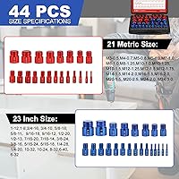 Vista 11 de Comprobador de rosca de tuerca y perno – 26 piezas de calibre de tuerca y perno alojados individualmente en la caja (14 pulgadas y 12 métricas)