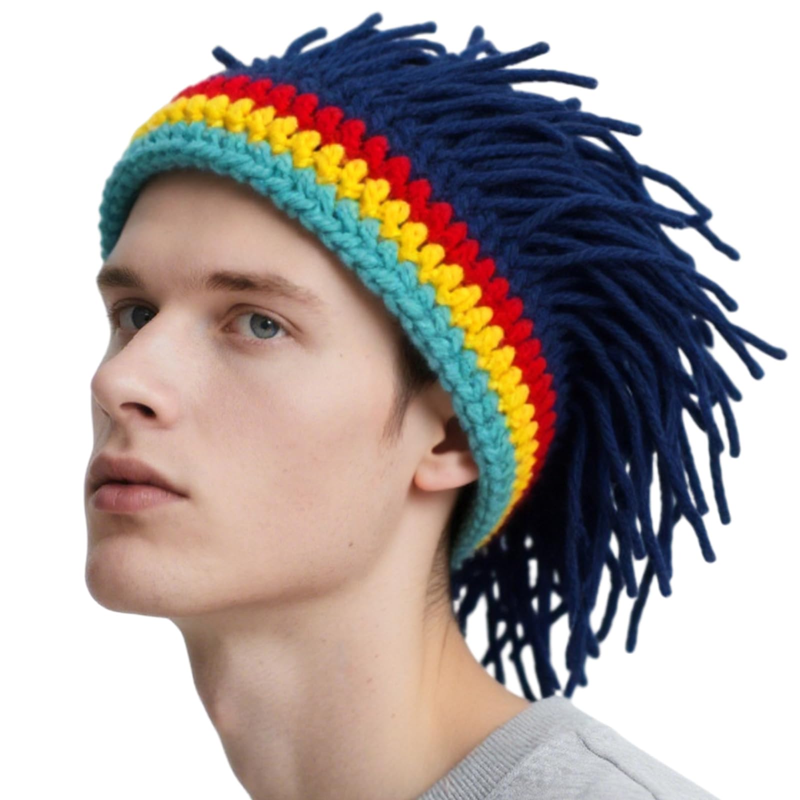 MICFENY Warm Interlaced Hat With Humorous Hair Fashion Unisex Cold Weather Ear Security For Family