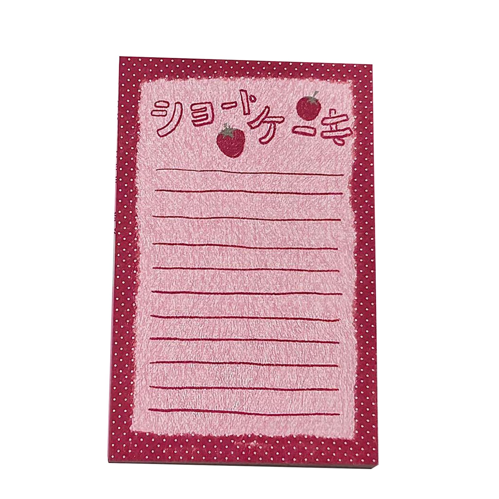 Strawberry Memo Pad Simple Sticky Note Korean Styles Sticky Pad Writing Pad Lovely Note Pad Paper Pad for