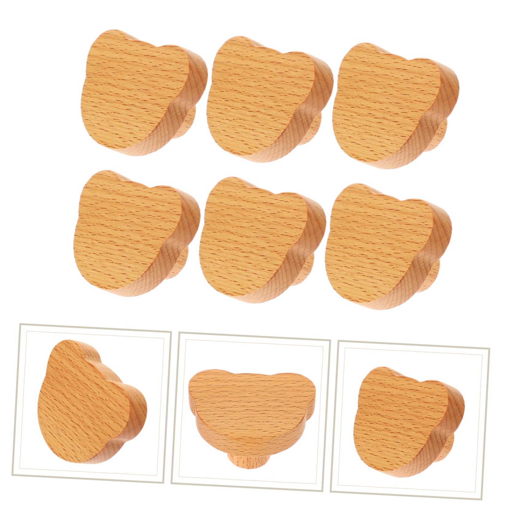 NUOBESTY 4 Set Maniglie Del Pomello Del Comò Costumista Manopole Per Mobile Da Cucina Della Porta Pomelli Per Cassetti Pomello in Legno Di Legno 6 Pezzi*4