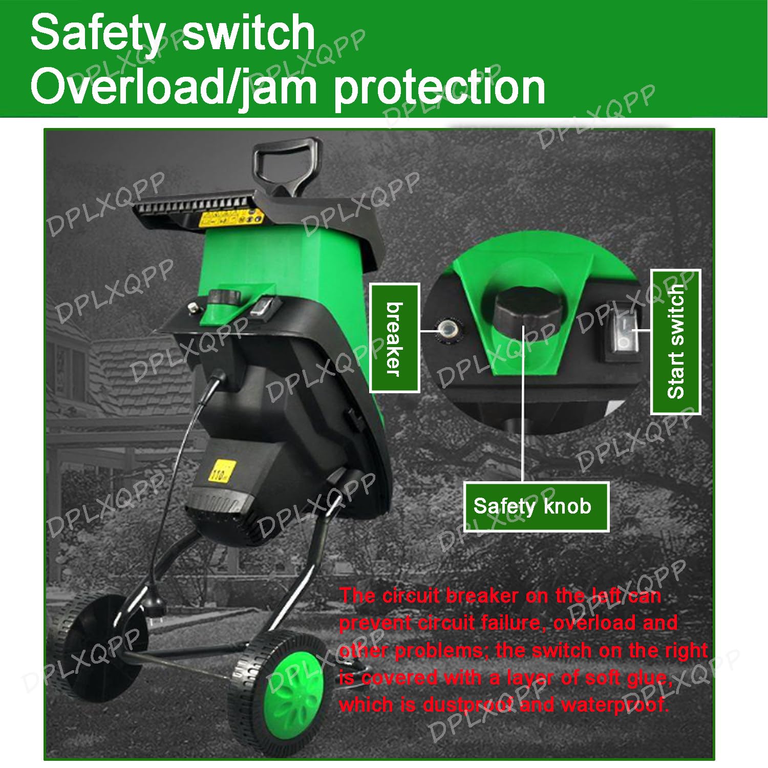 Biotrituradora Eléctrica Profesional 2400w,Triturador De Hojas Y Ramas hasta 39mm,Ruedas Antideslizantes,Transforma Residuos En Abono Orgánico,10.7kg,Chippers+10mWire