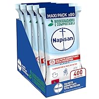 Napisan Salviette Disinfettanti Total Protection, Confezione da 5 Pacchi x 80 Salviette