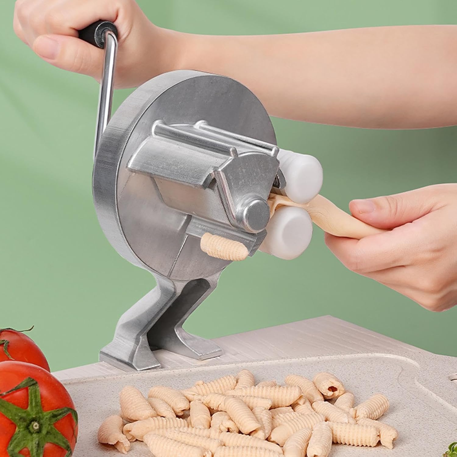 Macchina per Cavatelli Manuale con Manovella – Macchina per Gnocchi Sardi Pasta Fresca – Pressa per Cavatelli, Penne e Gnocchetti – Utensile per Pasta Fatta in Casa Facile da Usare