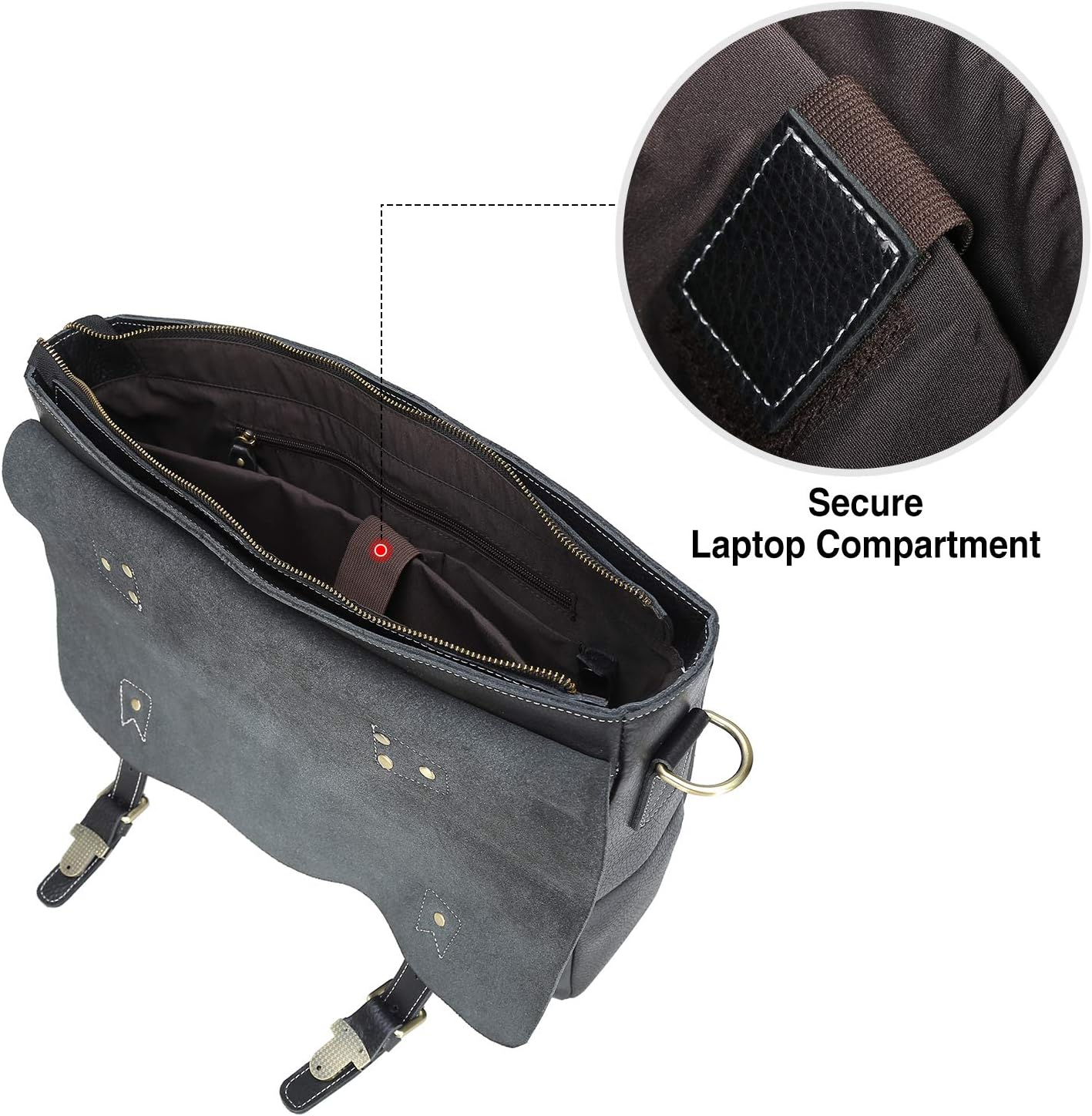 Flash Deals - 40% OFF Polare 16'' Full Grain Leather Messenger Work Bag Business Laptop Briefcase Casual Satchel For Men