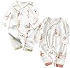 100% Organic Cotton Soft 0-6 Months 2-Piece Unisex Footless Newborn Baby Sleepers Pajamas Romper Boys Girls