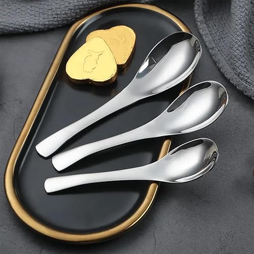 Miniatura 7 de 3 cucharas de sopa, cucharas coreanas de acero inoxidable, cucharas de sopa de acero inoxidable de alta calidad, para cucharones de sopa, ravioles,