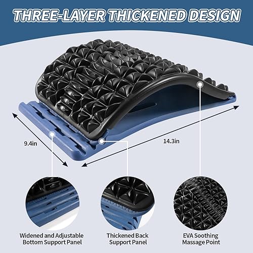Miniatura 9 de WeeBH Dispositivo de craqueo de espalda para aliviar el dolor de espalda baja, tablero de columna ajustable de varios niveles para hernia de disco,