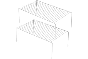 Kitchen Cabinet Shelf Organizer Set of 2, Large Metal Wire Pantry Storage...