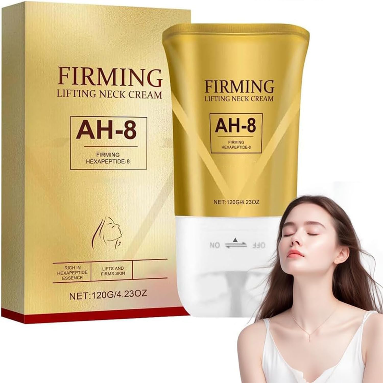 Collana premium rich cream New ⑧ AH-8 Firming Neck Cream, Neck Cream With Roller, Neck