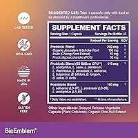 Vista 6 de BioEmblem Probióticos para mujeres y hombres – 55 mil millones de UFC 11 cepas con prebióticos y postbióticos Alcachofa de Jerusalén e inulina