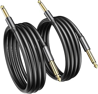 Guitar Cable, 3ft 2 Pack Guitar Patch Cable, Soft Durable 1/4 Inch Instrument Electric Guitar AMP Cord for Pedals, Bass, Amplifier