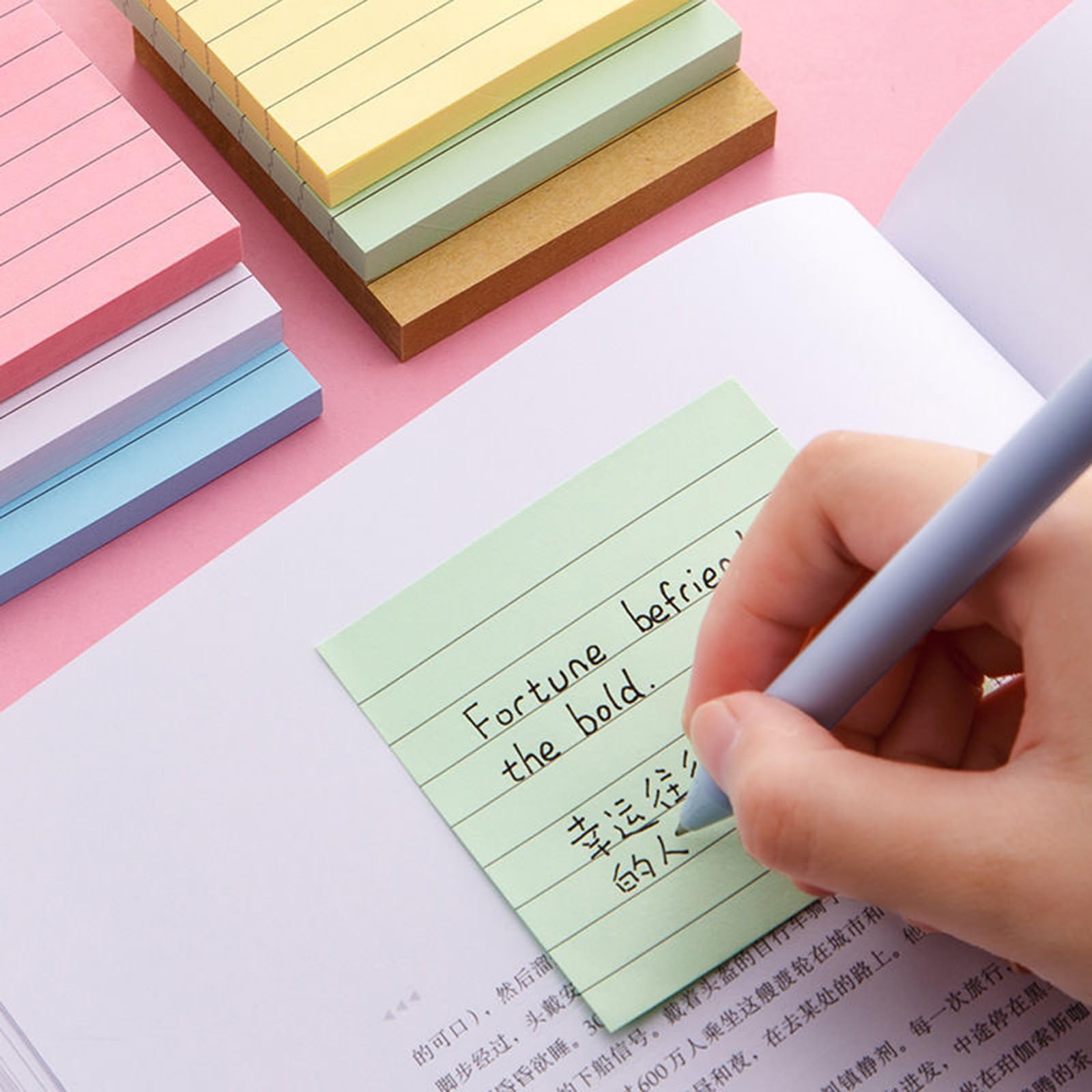24 blocchi colorati per appunti, a righe, multifunzione, per scrivere e scrivere a righe, multifunzione, a righe, scrittura semplice per la scuola