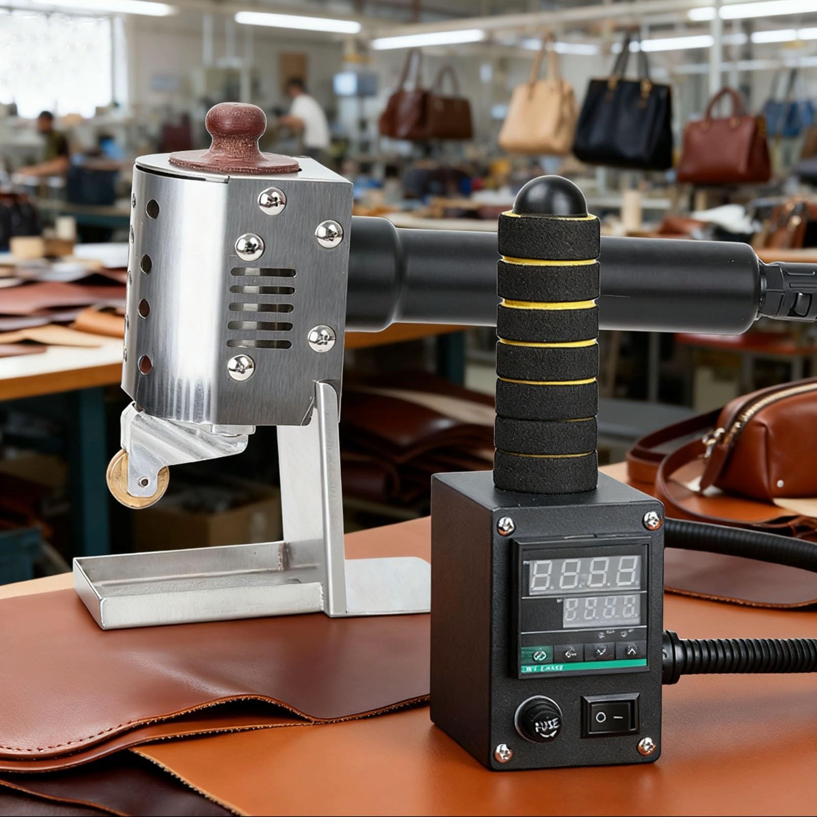 Dispenser a rullo per colla a caldo con controllo digitale della temperatura, design portatile a pressione manuale per applicazioni artigianali e riparazioni
