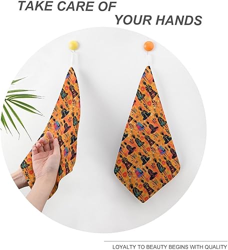 Miniatura 4 de Decorative Hand Towels for Bathroom - Retro Woman Pattern Print Soft Absorbent Small Bath Hand Towels for Kitchen, Farmhouse, Spa, Hotel, Guest Tea